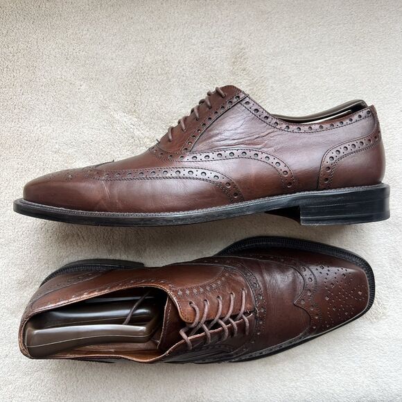 Mezlan Brown Leather Wingtip Dress Oxford Shoes Men\'s 9.5 Work Business Designer main image 13